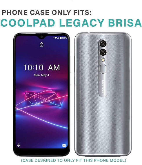 Compatible Coolpad Legacy Brisa Wallet Case, Leather Flip Cover with Wrist Strap, Card Holder for CP3706AS