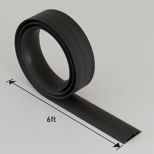 D-Line 6ft 0.63" 0.31" Floor Cord Cover, Cable Protector, Hide Extension Cords, Protect Cords, Prevent Cable Trips