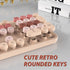 KOOTOP Wireless Keyboard and Mouse, 2.4G Cute Keyboard with Retro Round Keycap for PC, Mac, Laptop, Tablet (Milk Tea)
