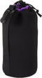 PATIKIL Camera Lens Bag, 3.5" IDx9.8 H Drawstring Lens Pouch with Thick Neoprene, Lens Case for DSLR, Black, Purple