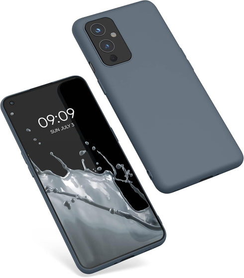 kwmobile Case Compatible with OnePlus 9, Soft Slim Protective TPU Silicone Cover - Dark Slate