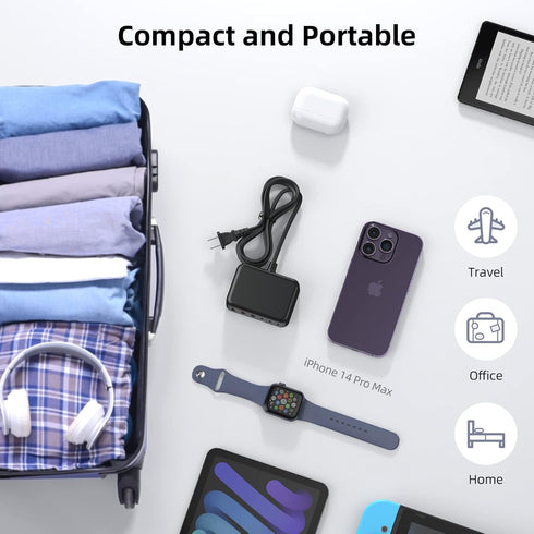 USB C Charger Block, 100W GaN 6 Port PD USB C QC USB A Wall Charger Adapter Plug Cube, Super Fast Charging Station Hub