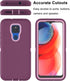 Heavy Duty Armor Case for Moto G Play, Rugged Drop Protection, Shockproof Hard Plastic Cover, Pinkish Purple