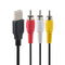 Herfair USB to RCA Cable, 4.9ft, USB A 2.0 Male to 3