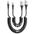 Apple MFi Certified iPhone Charger Cable for Car (3FT/5FT) - 2Pack Coiled Lightning Cord for iPhone 14/13/12/11 Pro