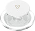 Minimalist Gifts & Designs for Girls Beige White Minimalist Heart PopSockets PopGrip for MagSafe