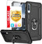 TJS Heavy Duty Case for Samsung Galaxy A50 2019, with Tempered Glass Screen Protector and Kickstand