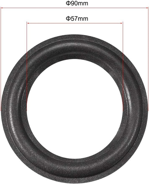 uxcell 3.5" 3.5 Inches Speaker Foam Edge Surround Rings Replacement Parts for Speaker Repair or DIY 4pcs