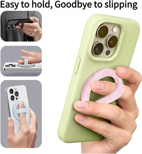 KIJUKI 16 15 14 13 12 Magnetic Silicone Ring Grip Phone Holder,Magnetic Loop Grip,Compatible with Phone Accessories
