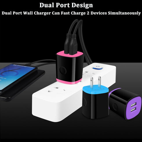 iPhone USB Wall Charger Adapter, AndHot 5-Pack 2.1A Dual Port Fast Charging Block for iPhone 15 14 13 12 11 Pro Max SE