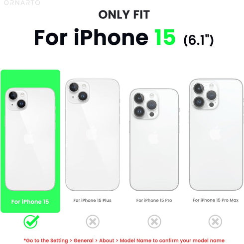 ORNARTO 15 6.1, 3 6.1 Inch, Compatible with iPhone Case Slim Liquid Silicone Layers Full Covered Soft Gel Rubber Phone