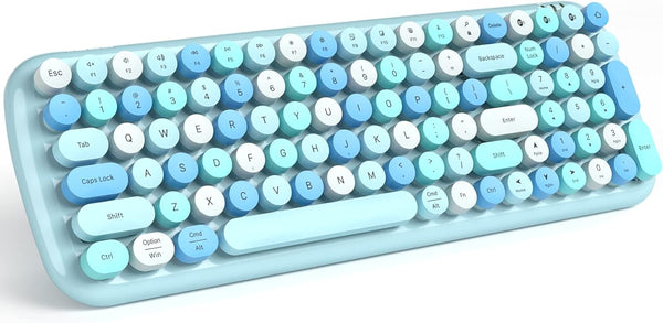 MOFII Wireless Bluetooth Keyboard, Retro Round Keycaps Typewriter Keyboard, Bluetooth 5.1 for Home/Office