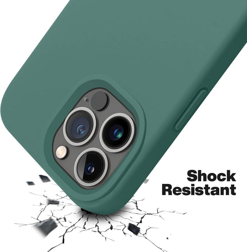OTOFLY iPhone 13 Pro Case, Full-Body Silicone Shockproof Slim Thin Compatible with MagSafe, Midnight Green