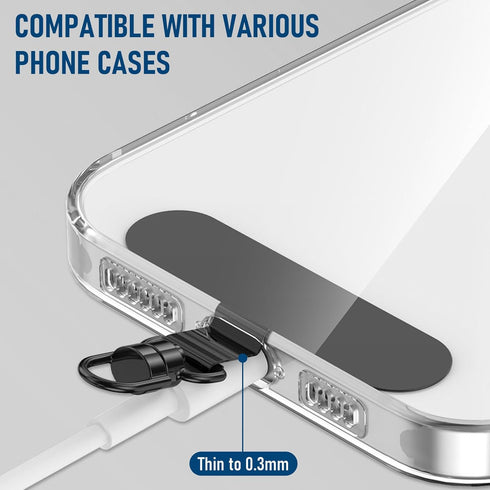 SolidSS Stainless Steel Phone Tether Tab, Universal Lanyard Patch Compatible with Most Phones & Full Coverage Cases
