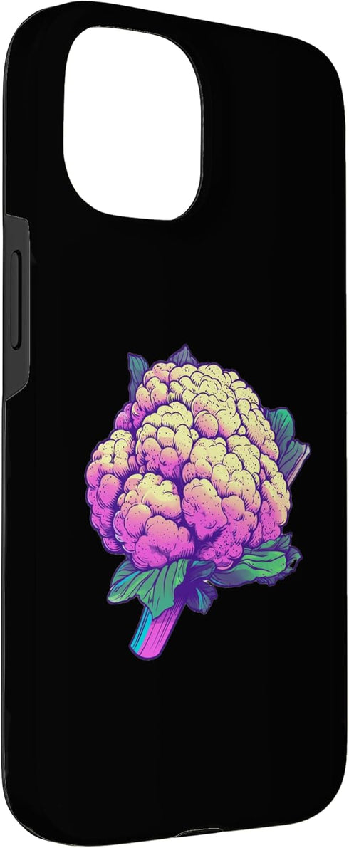 Cauliflower Brassica Oleracea Vegetable Designs 15 Cauliflower Synthwave Case for iPhone