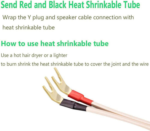 HiFi Speaker Y Spade Connectors, Dual Screw Locking Speaker Cable Plug, Fork Spade Connectors with Allen Wrench, 4PCS