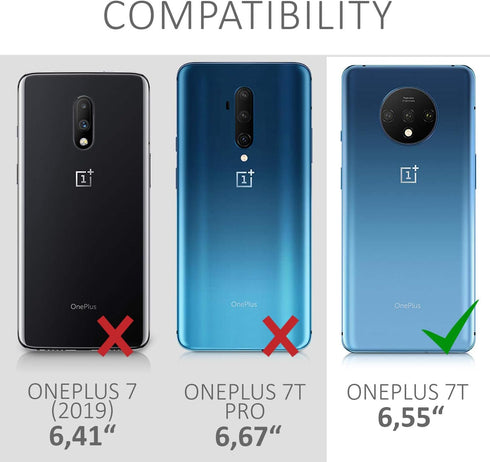 kwmobile Case Compatible with OnePlus 7T - TPU Silicone Phone Cover with Soft Finish, Teal Matte