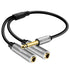 1/4 inch TS Mono Splitter Y Adapter, 6.35mm Mono Male to Dual Female Jack, Quarter inch Audio Speaker Splitter Cable