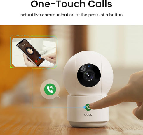 aosu 2K 360-Degree 2.4 Security Camera Indoor, Baby Monitor Pet Camera for Home Security with GHz Wi-Fi Router
