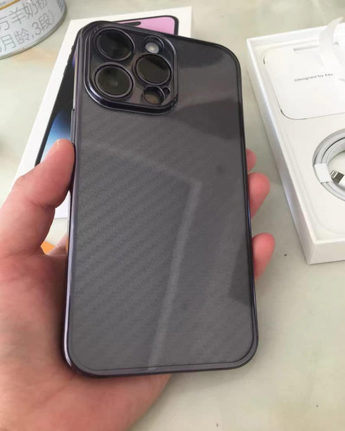 3D Carbon Fiber Ultra Thin Back Screen Protector for iPhone 14 Pro Max, 2 Packs, Transparent