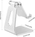Aluminum Alloy Cell Phone Stand,Adjustable Tabletop Metal Phone Holder,Desktop Phone Dock Holder,Smartphone Cradle,Silver