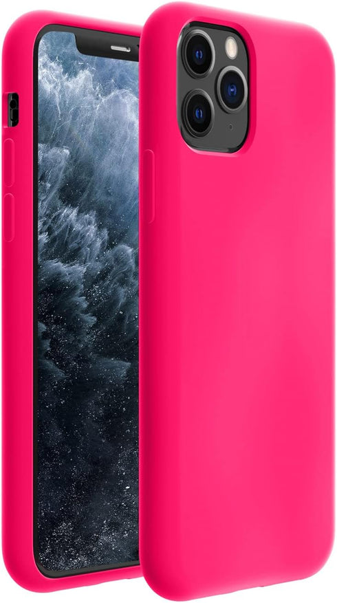 ZUSLAB Case for Apple iPhone 11 Pro, Silicone Gel Rubber Bumper Cover, Hot Pink, Shockproof Full-Body