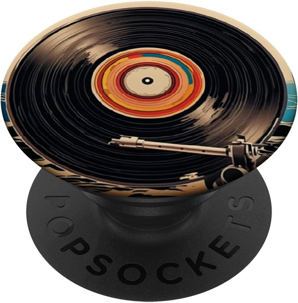 Vinyl Collector Retro Music Lover Vinyl Record Player PopSockets Standard PopGrip