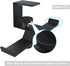 6amLifestyle Under Desk Dual Headphone Hanger, Metal Headset Stand for Gaming Earphones, Universal Clamp Hook
