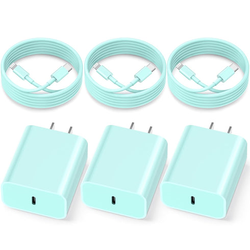 iPhone Fast Charger?MFi Certified?3 Pack 20W PD USB C Wall Charger Adapter with 6FT Lightning Cord