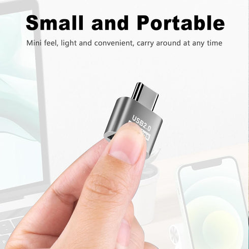 Duttek USB A to USB C Adapter 10 Pack, USB Type C Male to USB 2.0 Type A Female Connector for Phone, Laptop