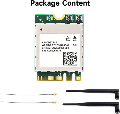Waveshare AW-CB375NF Dual-Band Wireless NIC, 2.4G/5GHz WiFi 5, NGFF(M.2 A/E Key) Interface, RTL8822CE-CG Core, Support
