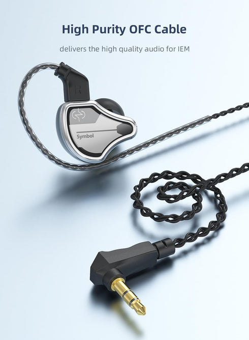 In Ear Monitor Wired Headphone, CCZ BC02 Dynamic Driver Bass Wired Headphone, Professional Hifi Earphone, Silver Black