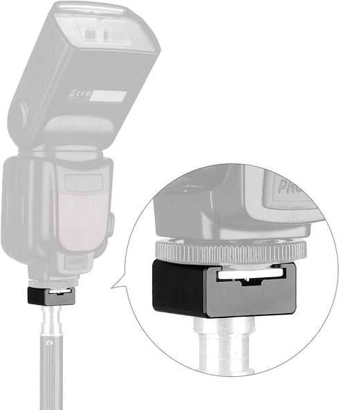 Updated Anwenk Flash Cold Shoe Mount Adapter - Flash Stand Adapter with 1/4"-20 Tripod Screw Thread for Camera Flash