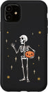 iPhone 11 Skeleton Case, Funny Halloween Design with Jack-O-Lantern Pumpkin