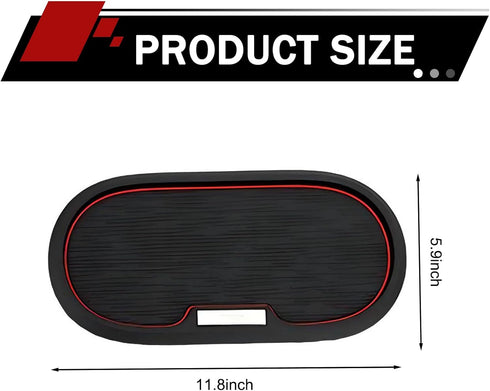 Yidcidu 1.8" 5.9" Car Dashboard Anti-Slip Pad, PVC Center Console Storage Mat, x Washable Design Elliptical Storage