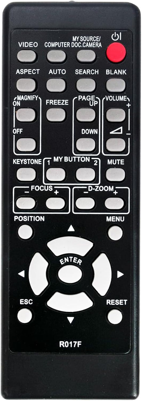 R017F Replacement Remote Control Compatible with Hitachi LED Projector Models CP-A302WN, CP-AW2519N, CP-D27WN, and more