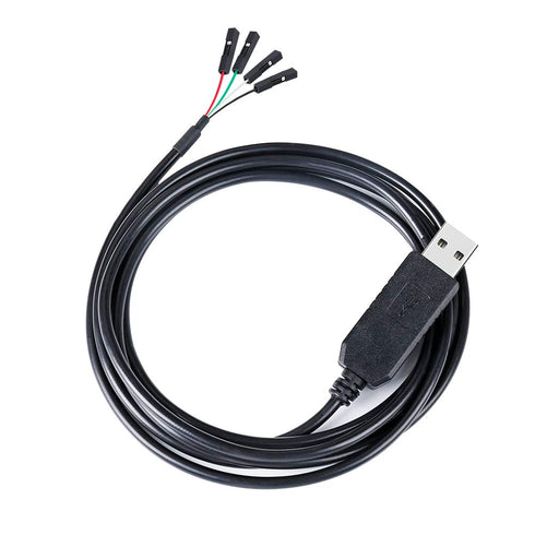 DTech USB to TTL Serial Adapter 3.3V Debug Cable TX RX Signal 4 Pin Female Socket (3ft, Black)