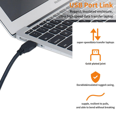 USB to micro Right Angle Camera Cable, 16ft, Super Fast and Stable 3.0 Transmission for Online Shooting