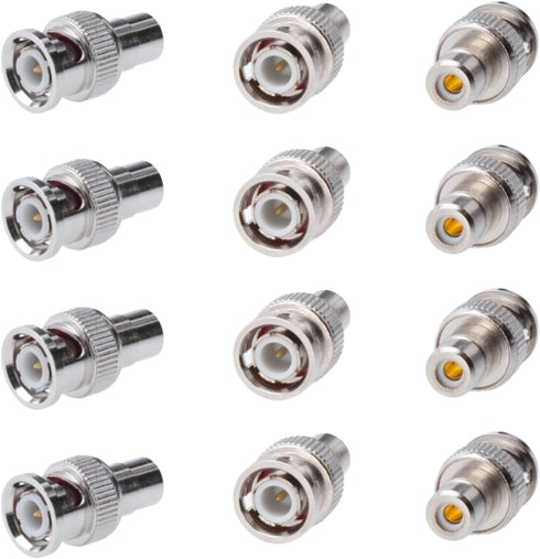 Cctv4Less BNC Male to RCA Female Adapter, Straight Connector for CCTV, 10 Pack
