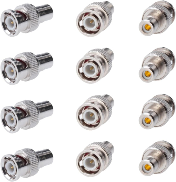 Cctv4Less BNC Male to RCA Female Adapter, Straight Connector for CCTV, 10 Pack