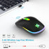 HZD LED Wireless Mouse, Slim Silent Rechargeable Optical Mouse with Type C Adapter, 3 Adjustable DPI Levels