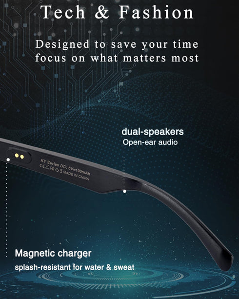 Generic Smart Glasses Bluetooth Audio Glasses for Men Women with Built-in Mic, Speakers, Blue Light Filter, Open Ear