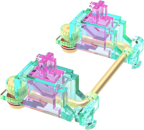 Stabilizer V2, Screw in Stabilizers with 2u 6.25u 7u Wires for Mechanical Keyboards (V2 Teal Pink 100% Kit)