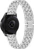 Dsytom Compatible with Samsung Galaxy Watch 42mm Band, 20mm Jewelry Watchband & Bezel Ring Cover (Silver)