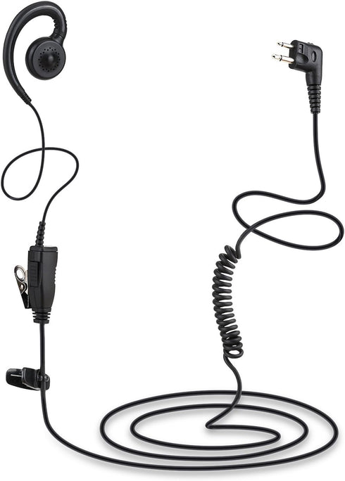 Walkie Talkie Swivel Earpiece with Microphone and PTT for MOT Two Way Radio - Motorola Swivel Earpiece Compatible with Walkie Talkies CLS1410, CLS1100, HKLN4604A (1 Pack)