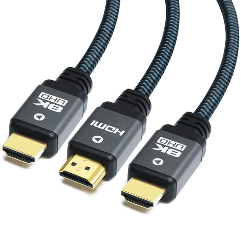 Yauhody 8K HDMI Cable 6.6ft (3 Pack), 48Gbps High Speed HDMI 2.1