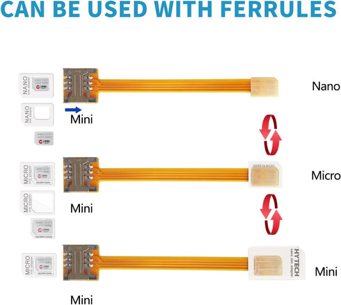 PinQiongZhe 3.9in/10cm (2pcs) for CPE Wireless Routers Mini Walkman WiFi Devices, Nano to Mini Sim Card Extension Cable