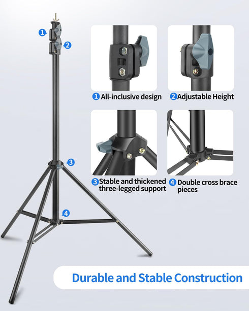 Green Screen Stand Kit, HEMMOTOP 5x6.5 ft Backdrop with Stand for Streaming, Gaming, Zoom, Portable Greenscreen