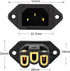 Monosaudio Gold Plated AC Power Socket, 250V 10A IEC 320 C14 Panel Mount Plug Adapter, Black