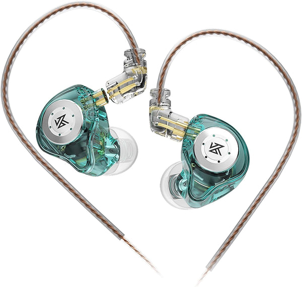 keephifi KZ EDX Pro in Ear Monitors, KZ Headphones IEM Earphones with Dual DD HiFi Stereo Sound, Wired, Cyan
